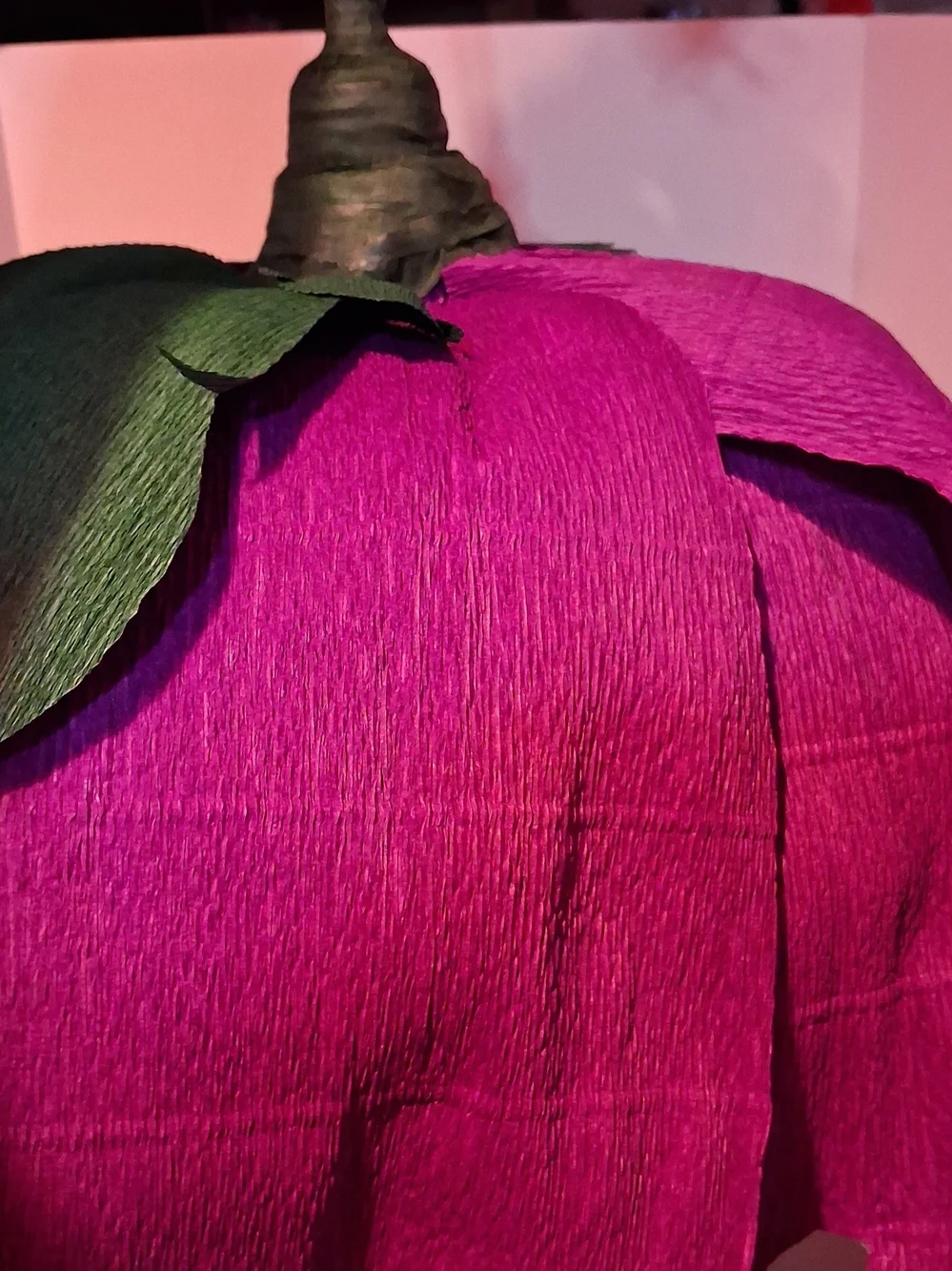 Large Decorative Purple Italian Crepe Paper Flower w/ Cream Center- Handcrafted